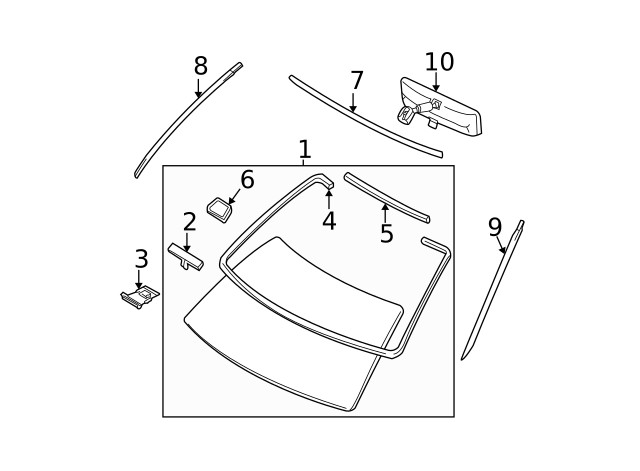 Genuine Nissan Windshield Molding 72760-ZG00A