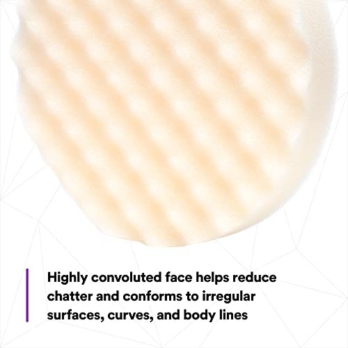 3M Foam Compounding Pad, 05737, Inset, Single Sided, Hook and Loop in , White 8