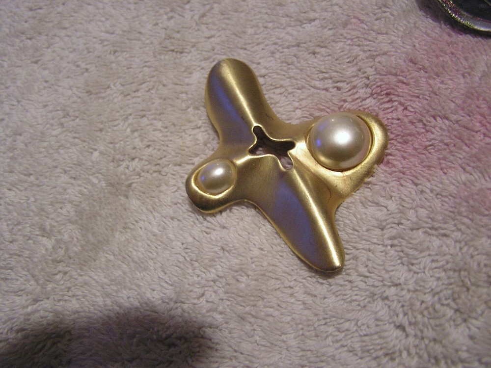 Vintage Modern Costume Cross Pin