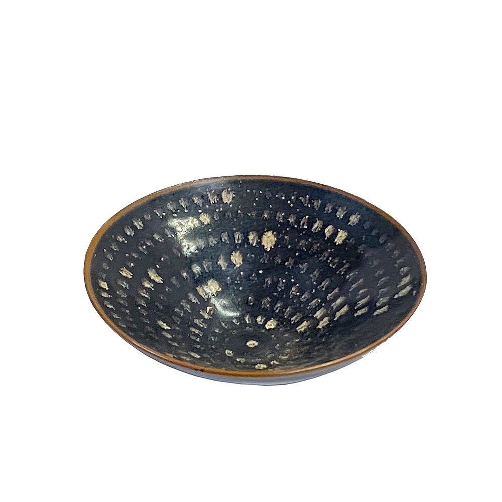 Chinese Brown Black Glaze Drip Drop Pattern Ceramic Bowl Cup Display ws3324
