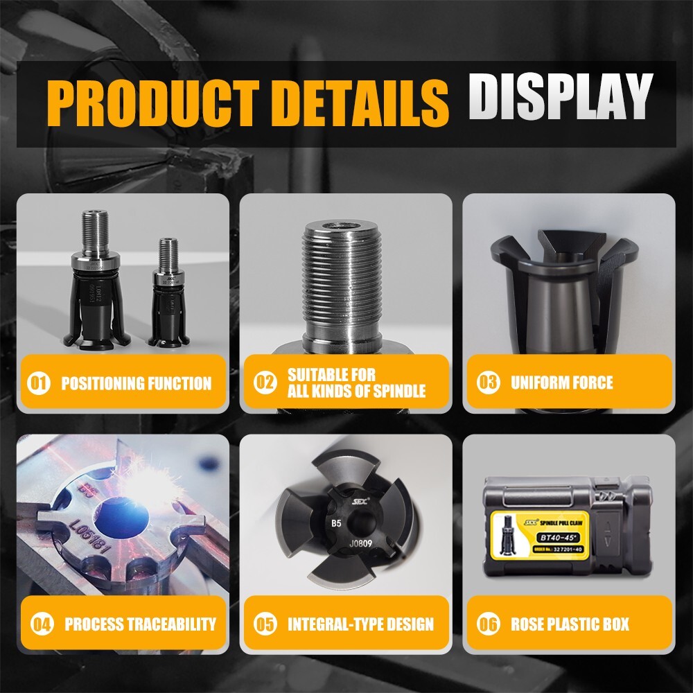 SFX BT40 4 Petal Clamp Pull Claw 90 Degree Pull Claw for CNC Milling Machine