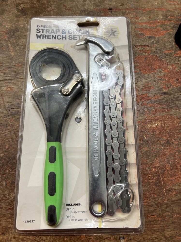 2pc Strap And Chain Wrench Set