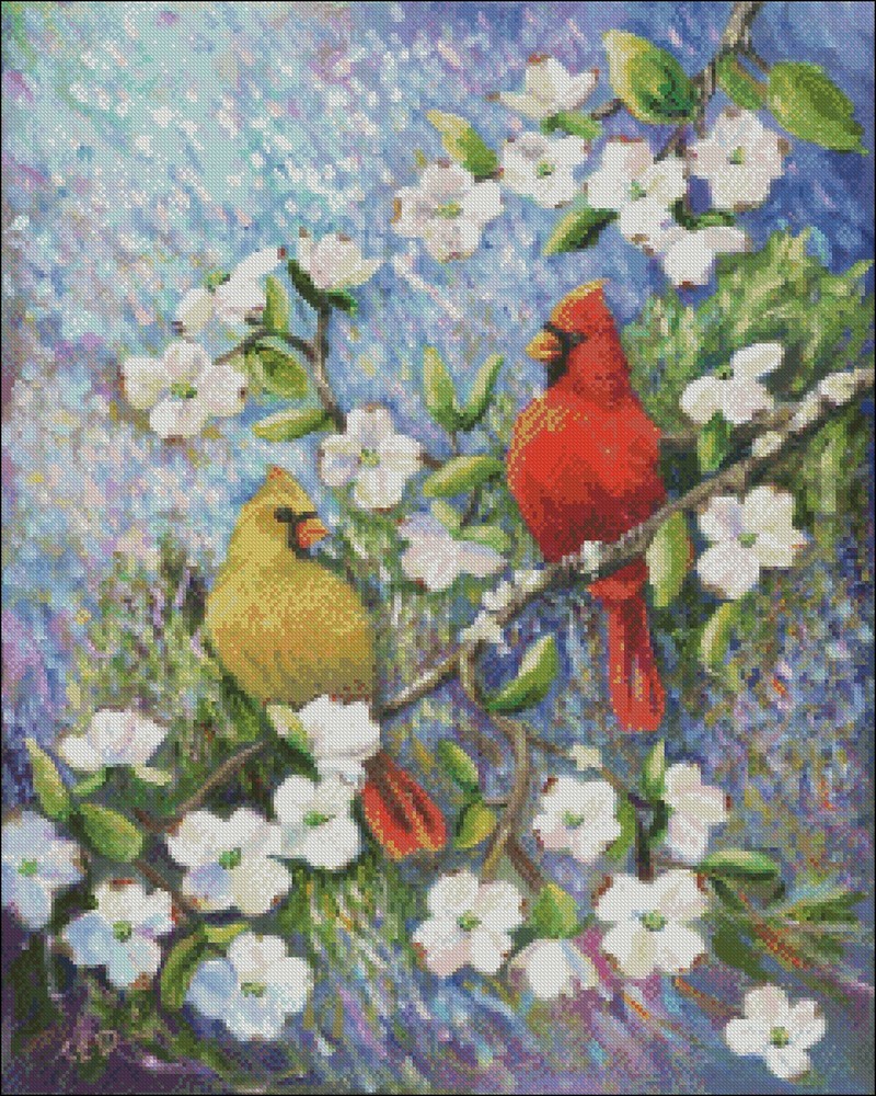 Cardinal Impressions -Chart Needlework Crafts DIY-Counted Cross Stitch Pattern