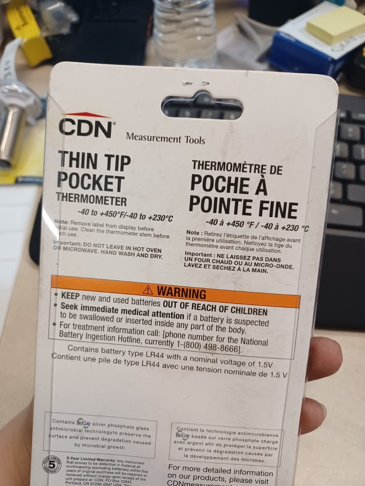 CDN DTT450 ProAccurate Thin Tip Yellow Thermometer SEALED