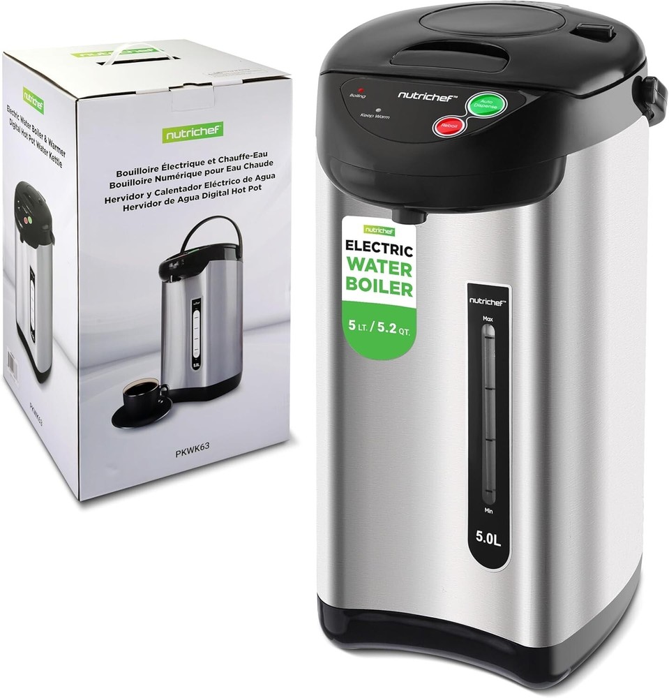 5-Quart Electric Kettle & Hot Pot with 3 Dispensing Options for Effortless Use