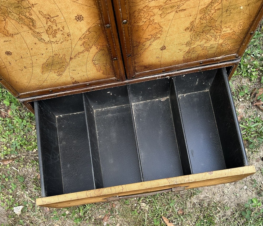 Vintage Map Design Hutch