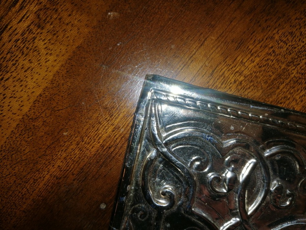 Solid silver 925 plate cm 16x11 cantilever relief 50 gr PUNCHES PRESENT