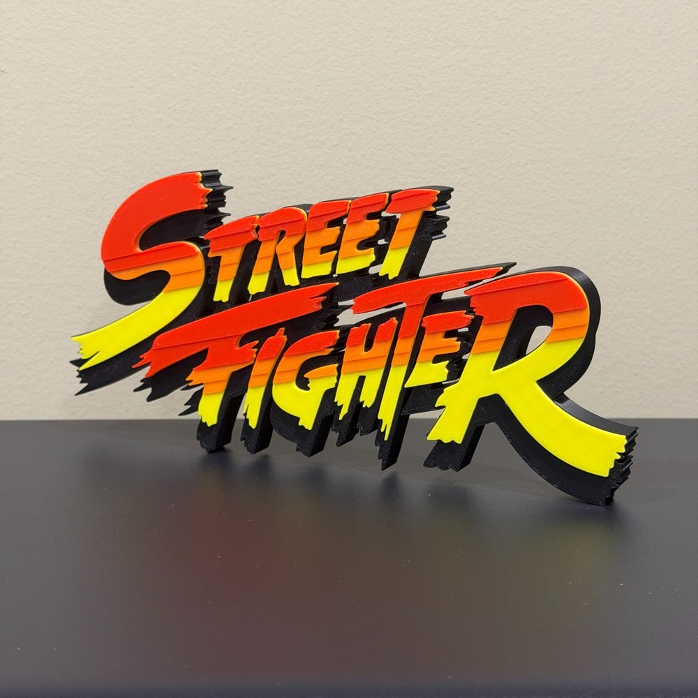Street Fighter Decor Sign 3D Printed Display