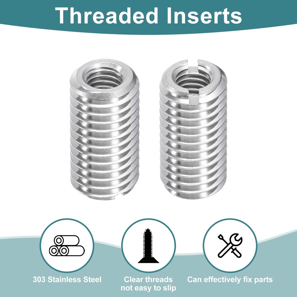 25Pcs Threaded Inserts, M6-1x20 & M10-1.5x20 Thread Repair Insert