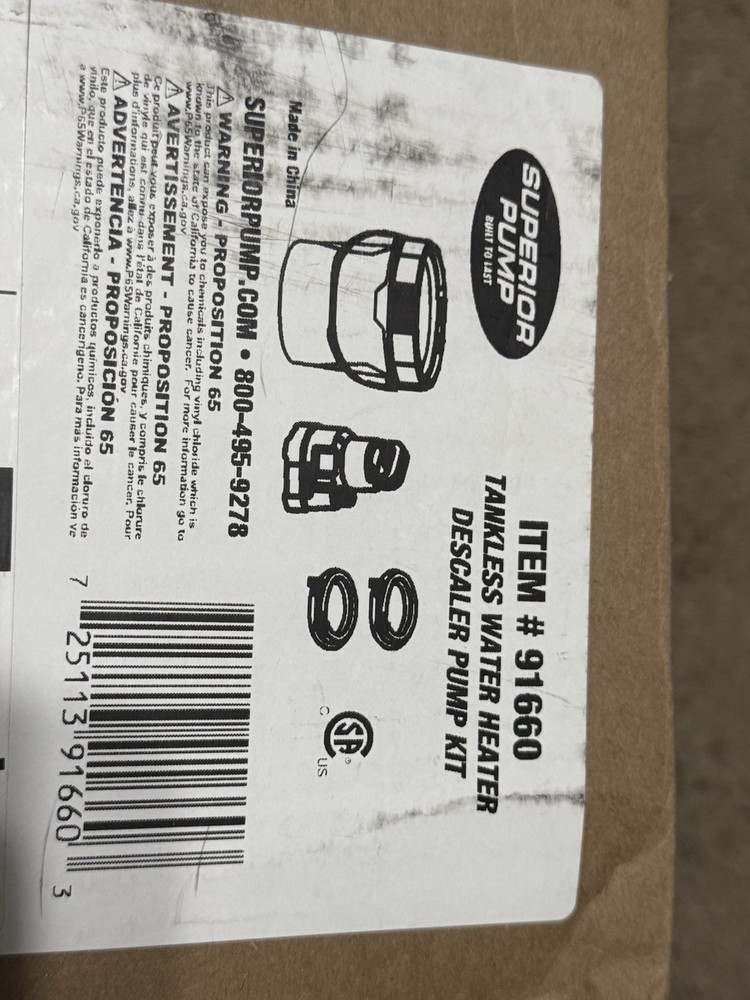 Superior Pump 91660 Tankless Water Heater Descaler Pump Kit with Non-toxic