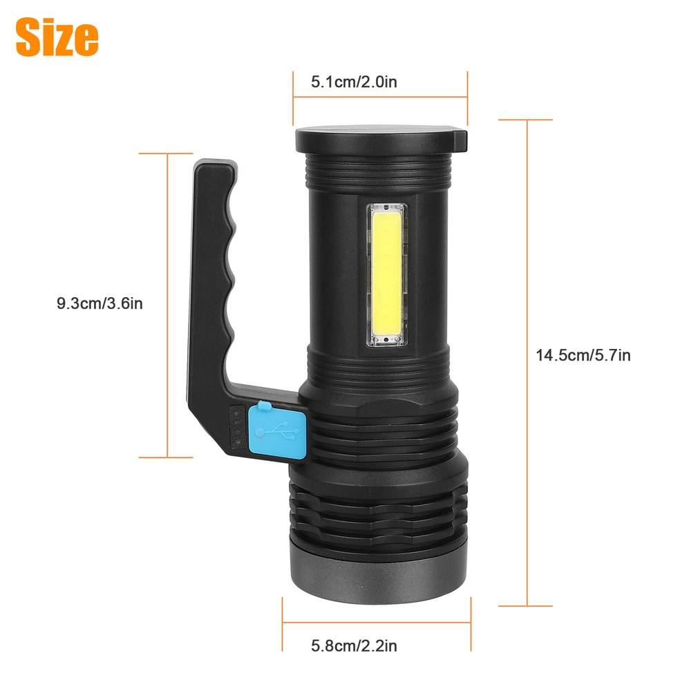 Super Bright LED Searchlight Portable Rechargeable Spotlight Handheld Flashlight