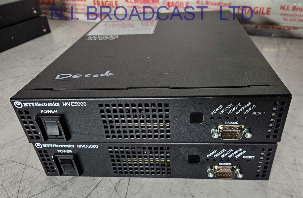 1x NTT IP mvd5000 decoder and 1x IP mve5000 encoder h.264 mpeg4