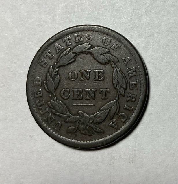 1838 Coronet Large Cent Choice Original Fine+