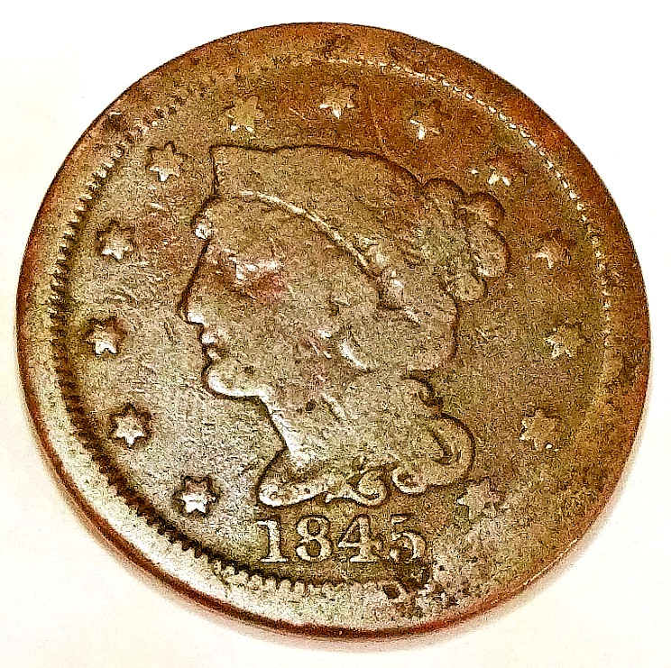 1845 Braided Hair Large Cent