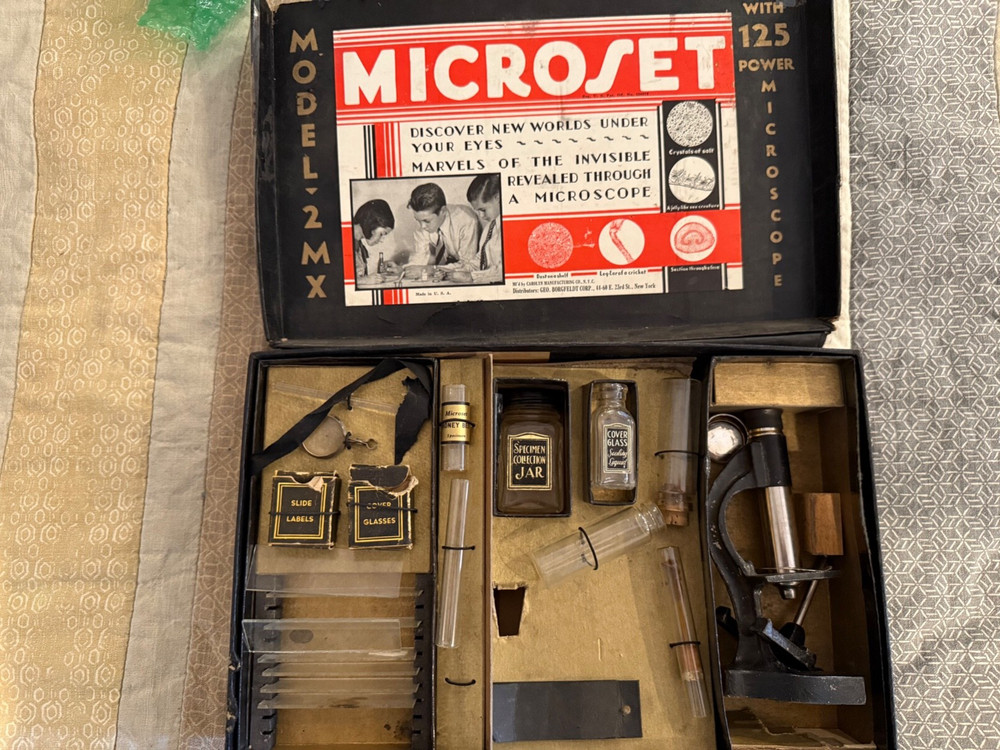 Vintage Microscope MicroSet Model 2MX 125 Power Poor Condition