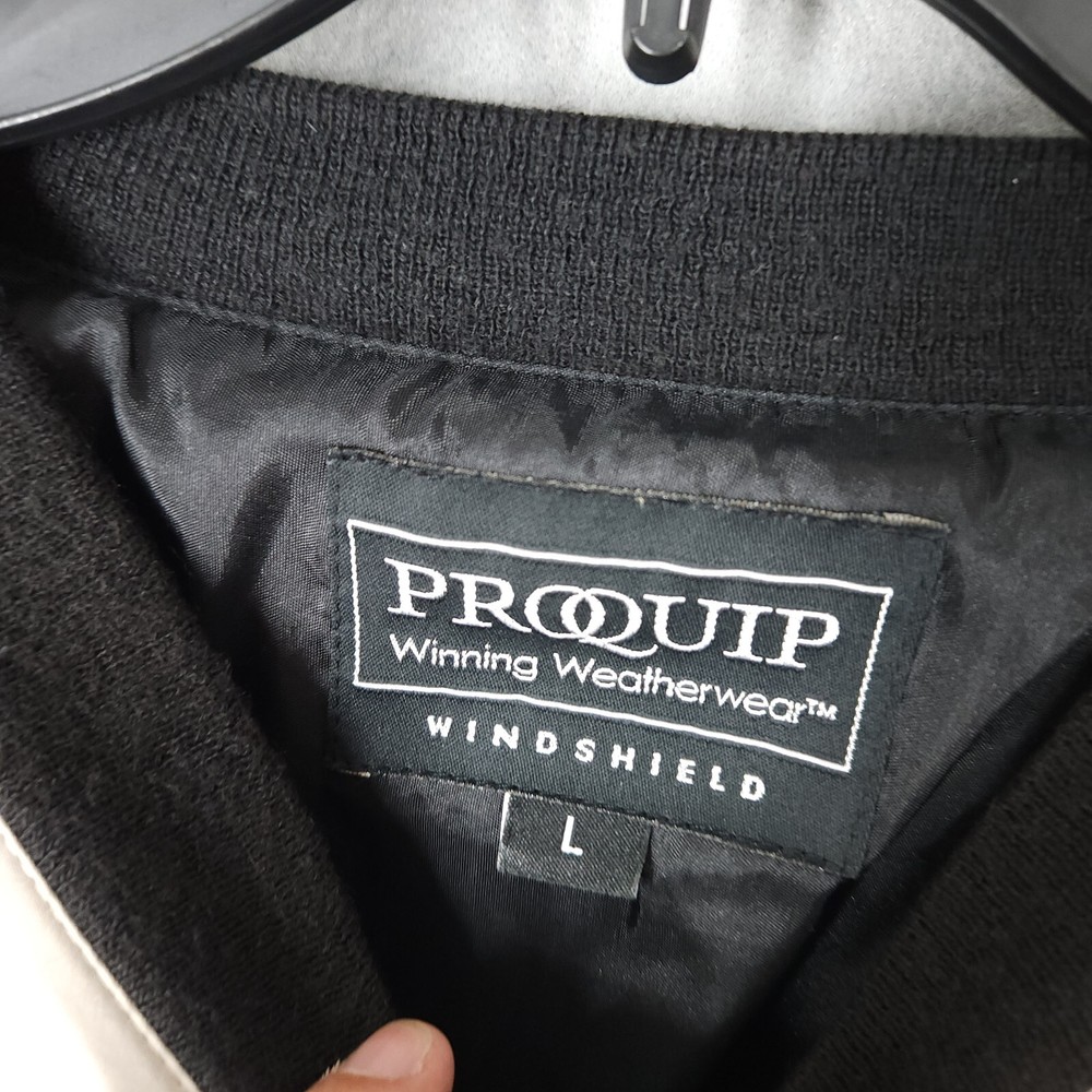 Proquip Windbreaker Jacket Mens Large Beige Pinewild Windshield Pullover Golf