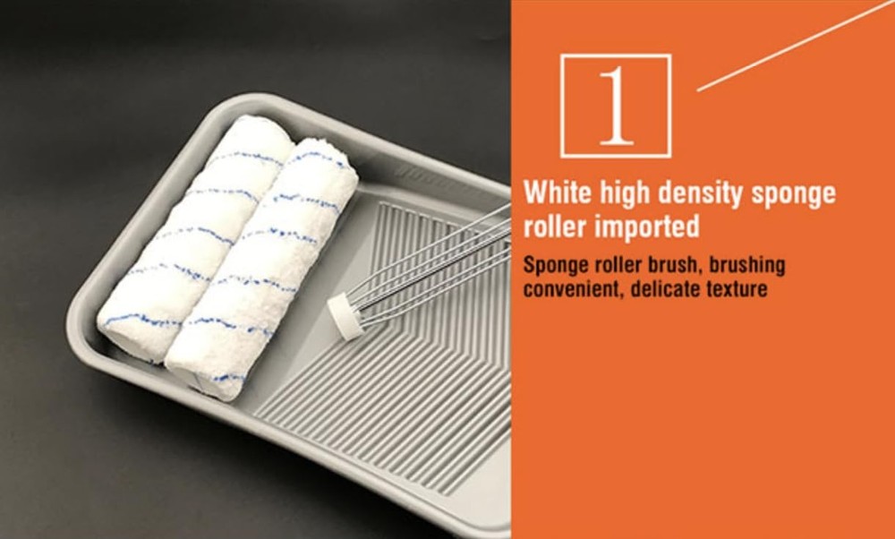 Edward Tools Large 9” Paint Roller Brush Set - Pro Grade Two White