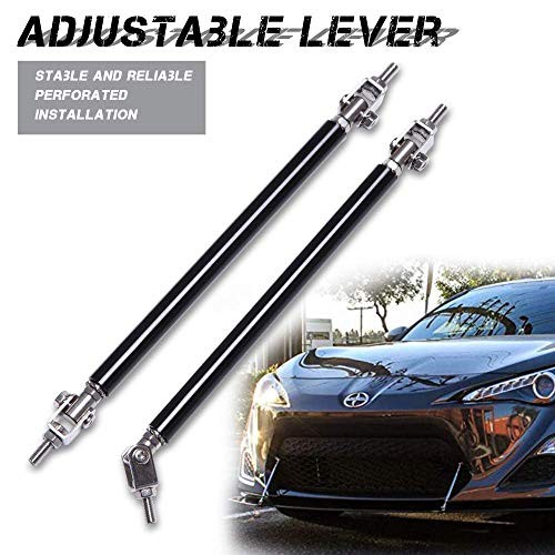 2× Universal Front Bumper Lip Support Adjustable 8"-11" Support Rod Black