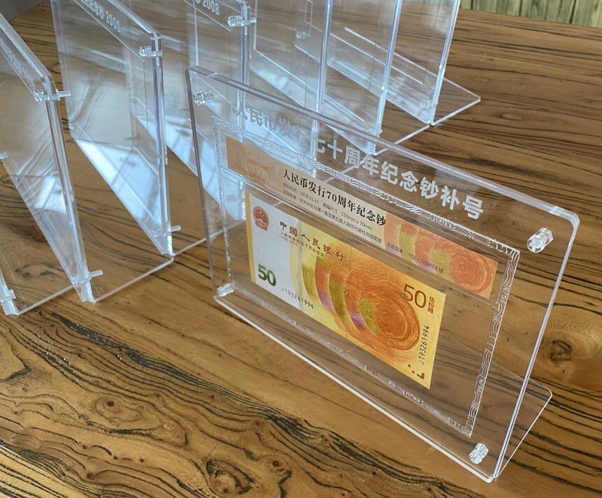 Acrylic Display Frame Case Box with Integrated Stand For PMG / PCGS Banknotes