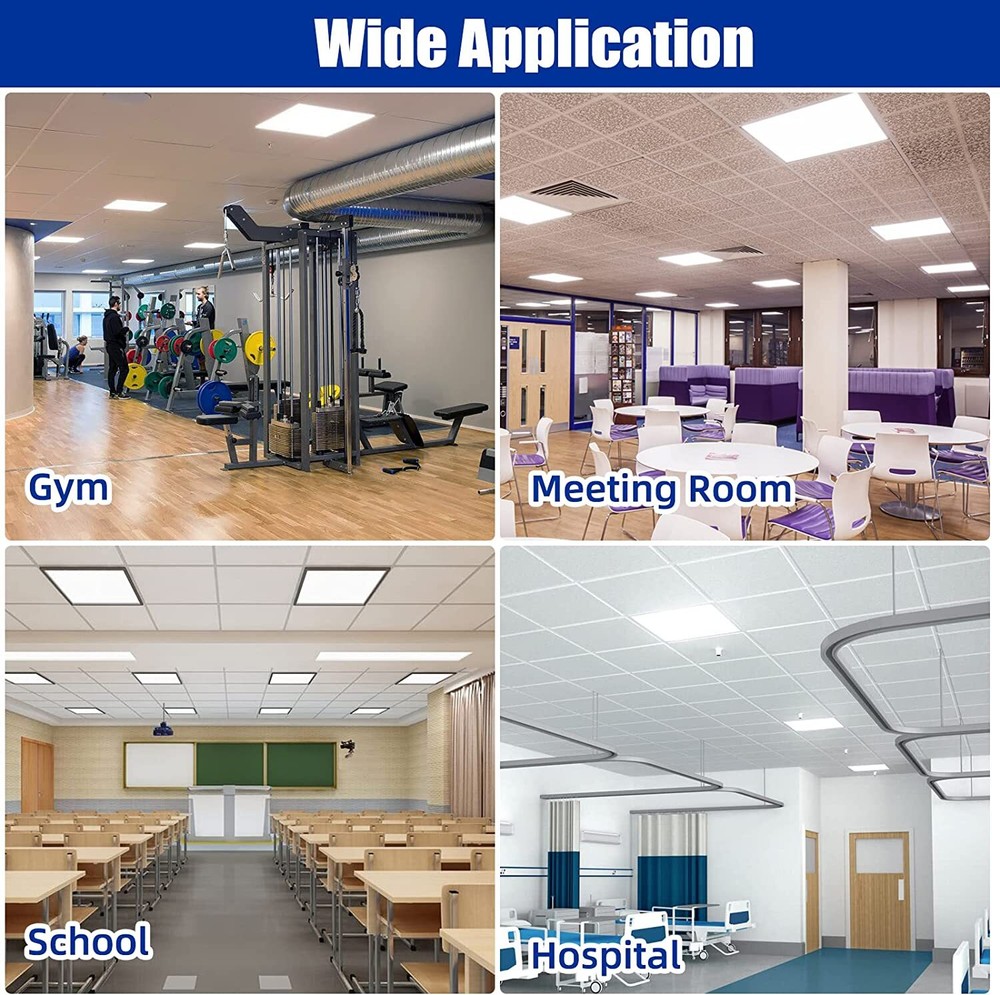 10Pack 2X2FT LED Panel Light 45W Drop Ceiling Troffer Flat Fixtures 5000K white