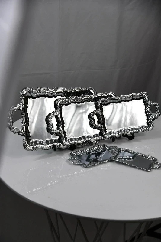 Silver Plated Tray Set