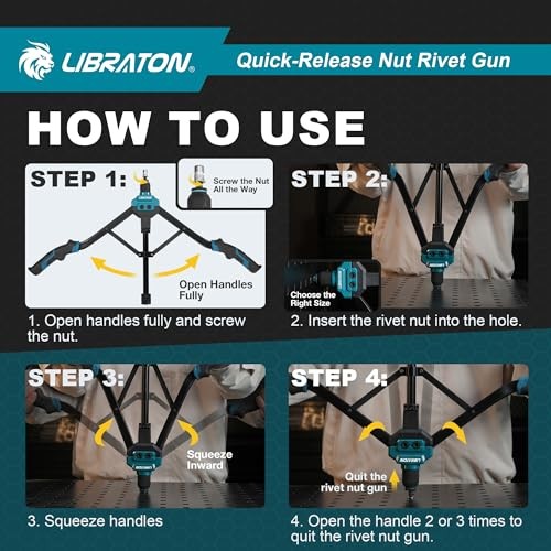 Rivet Nut Tool, 16" Rivnut Tool Kit, Hand Rivet Nut Tool kit with 11PCS