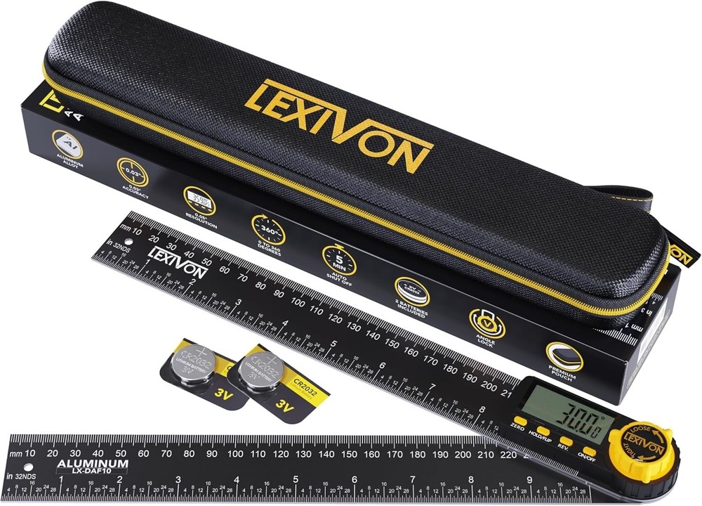 Multi-Purpose 10-Inch Protractor with Simple Interface & Rugged Zippered Case