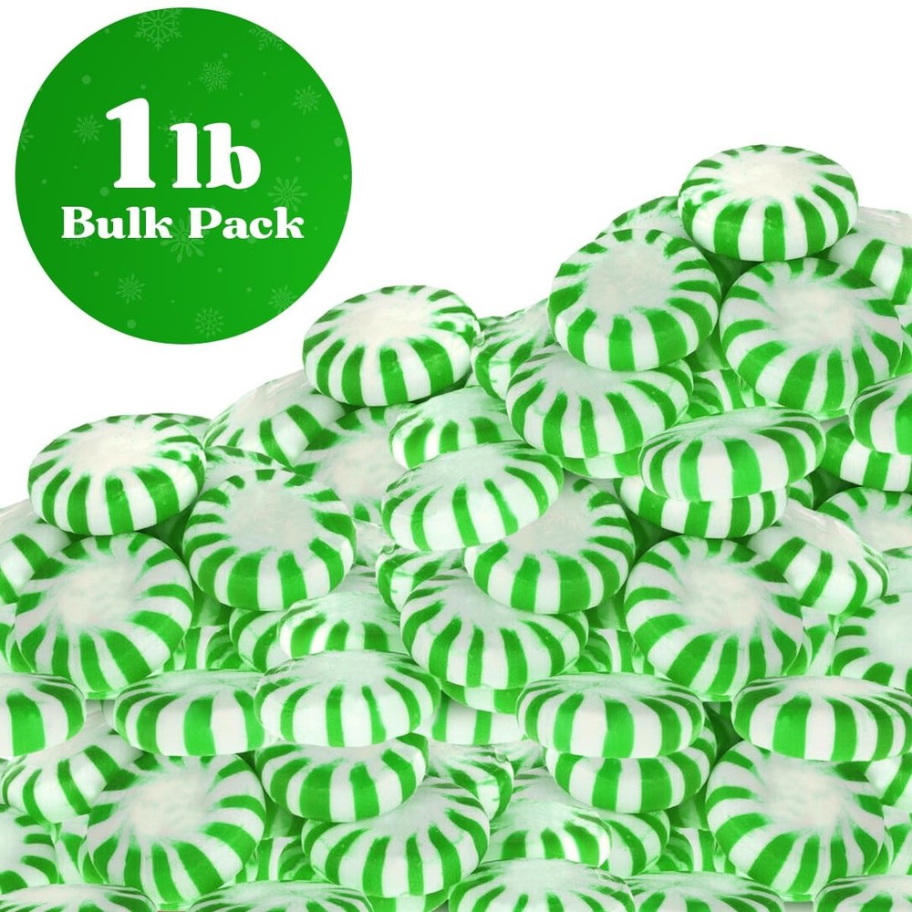Starlight Spearmint Candy Individually Wrapped, Mints Bulk 1 Pound