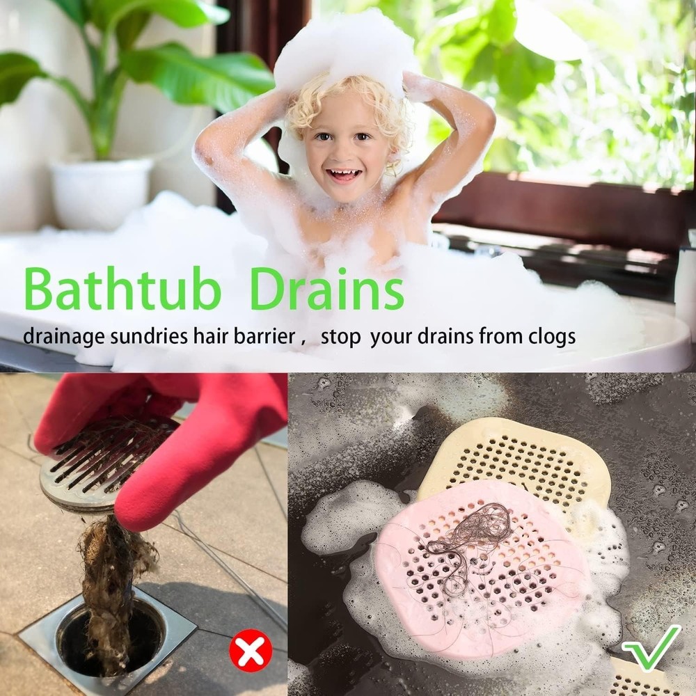 Stylish Silicone Shower Drain Protector with Suction Cup - Easy Cleanup Solution