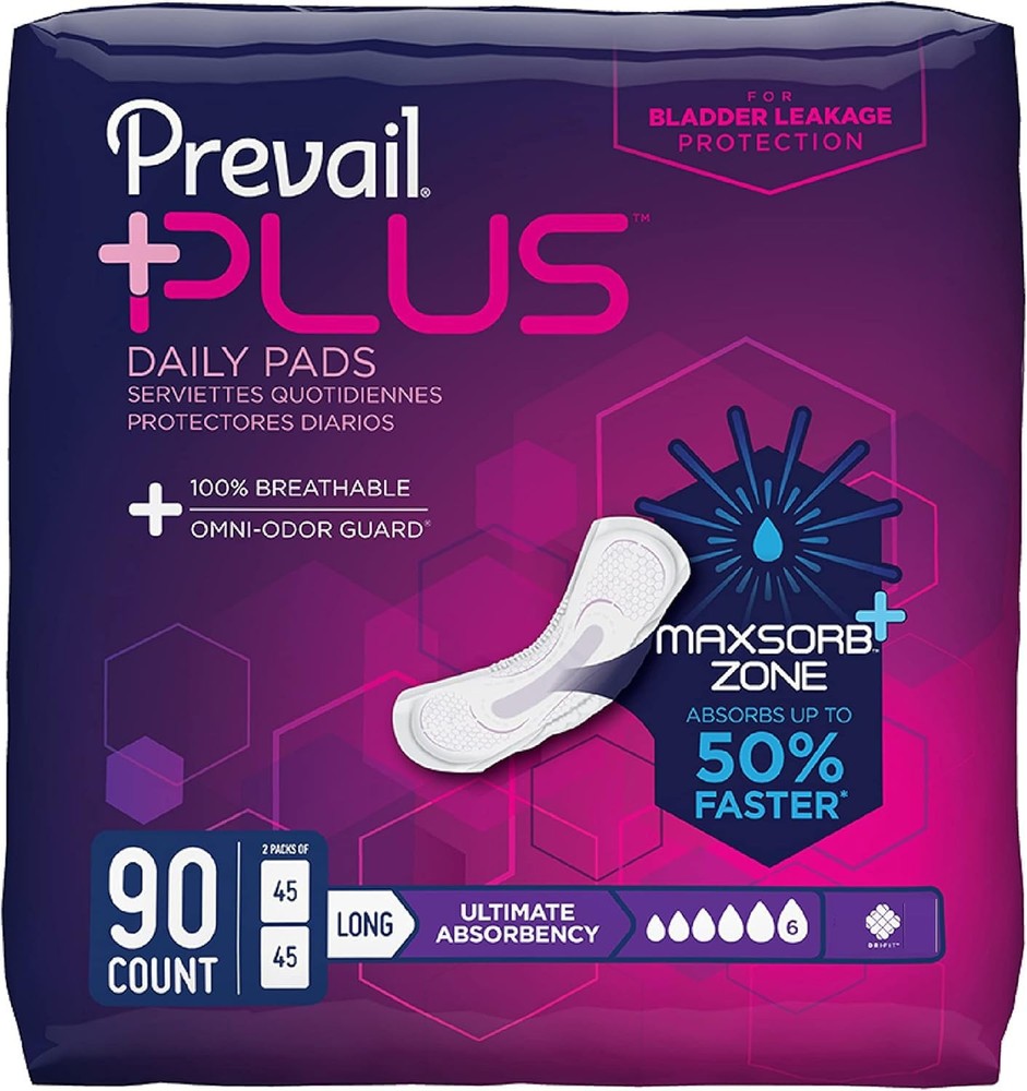 Plus | Long Length Incontinence Bladder Control Pads | Ultimate Absorbency | ...