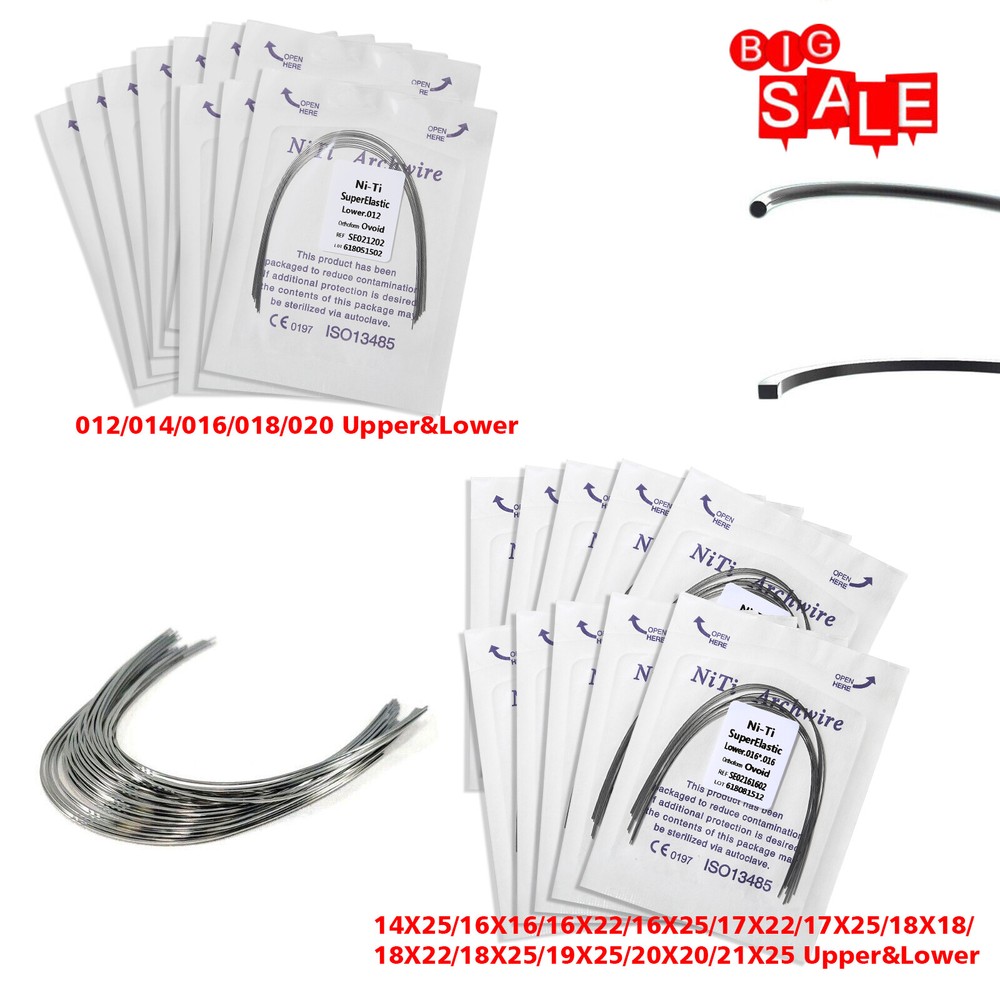 10pcs/1pack Orthodontic Round /Rectangular Arch Wires Niti Super Elastic ws
