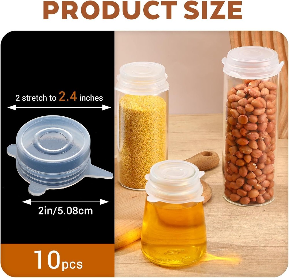 10 Pcs Extra Small Silicone Stretch Lids 2 Inch Same Size Sturdy Reusable
