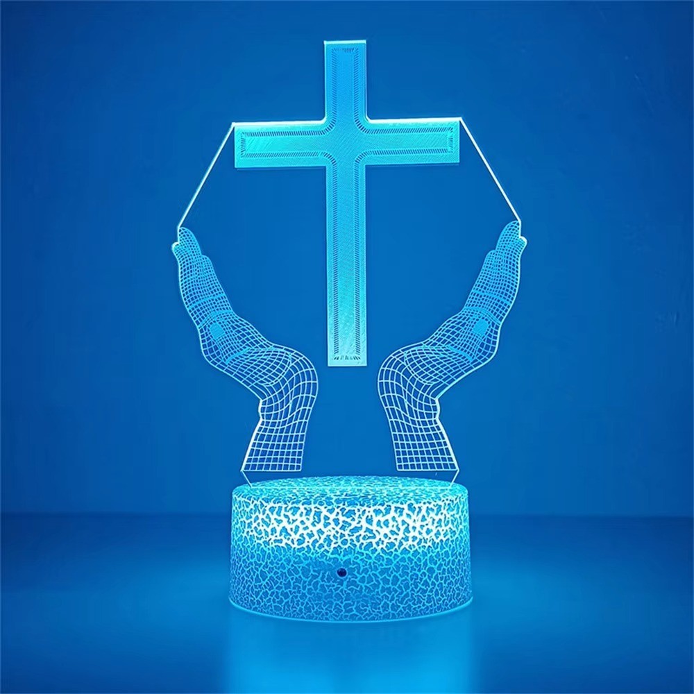 Jesus Cross 3D Night Light Lamp