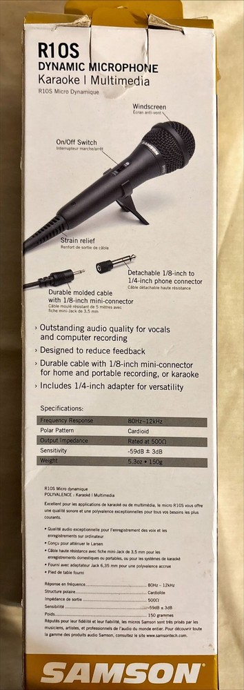 Karaoke Multimedia Microphone Samson Versatility R10S Dynamic Microphone - NEW!