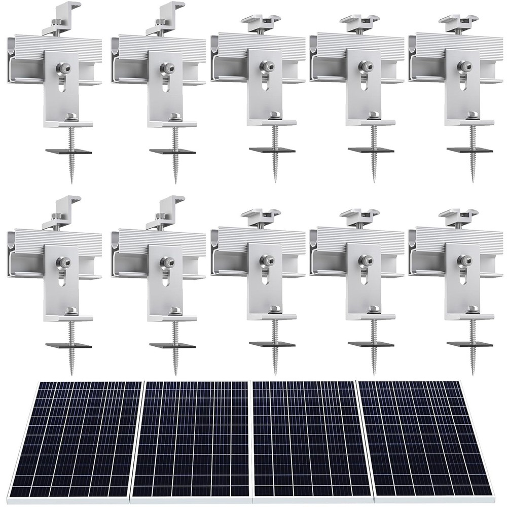 Solar Panel Roof Mount Brackets Kit Universal for 1-4Pack Solar Panels Mounting