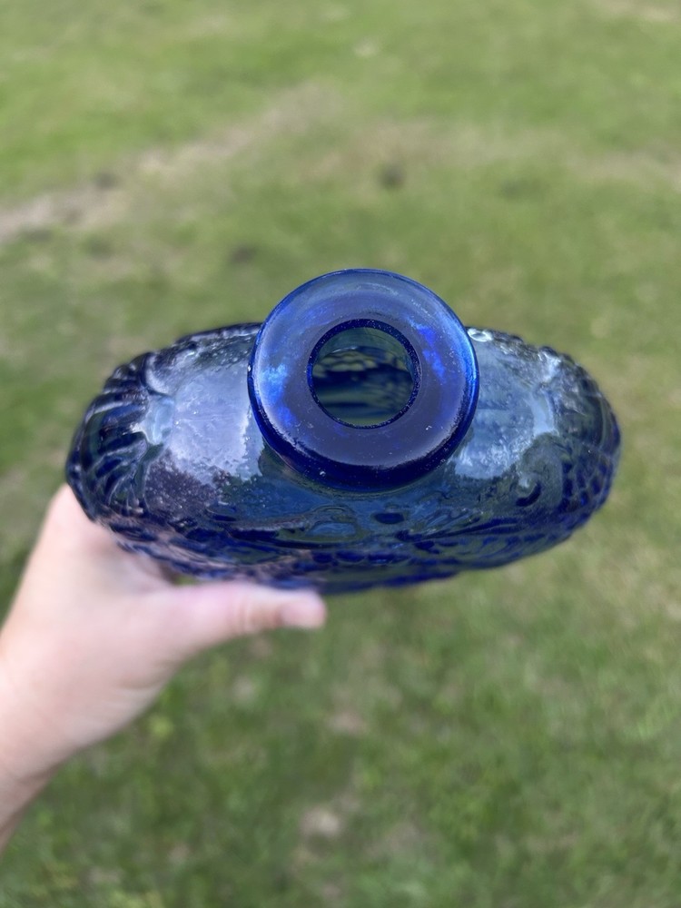 Cobalt Blue Corktop Seashell Bottle