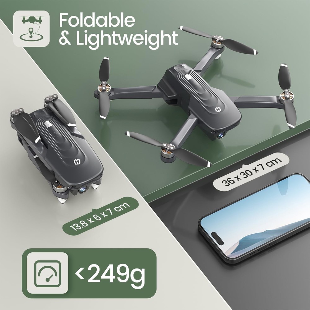 Compact GPS Drone with 4K Camera, Auto Return, 46 Min Flight