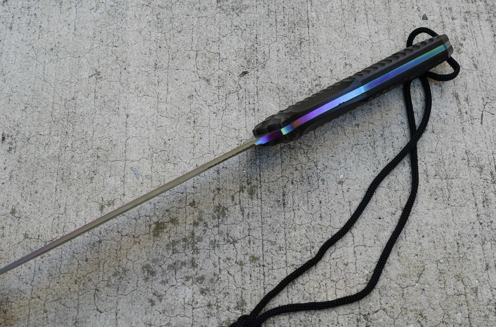 13” Fixed Blade Knife Rainbow Spear Double Edge Full Tang Sharp Spear Point