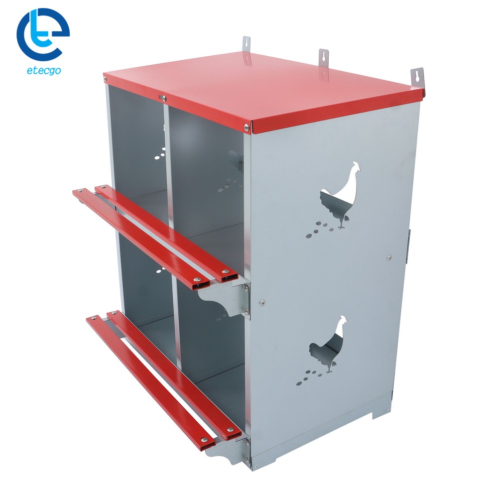 Chicken Nesting Boxes 4 Hole Metal Chicken Egg Laying Box Rollout Egg Collection