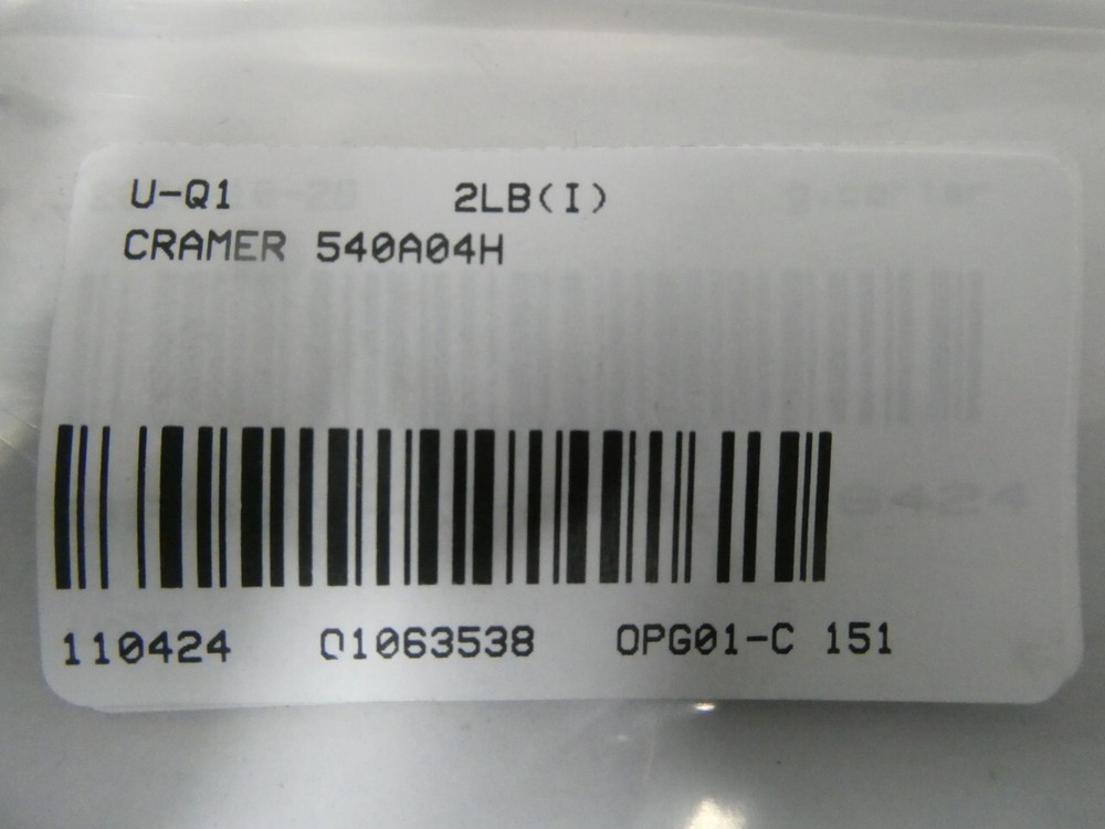 Cramer 540A04H Timer Switch 0-4hour 15a