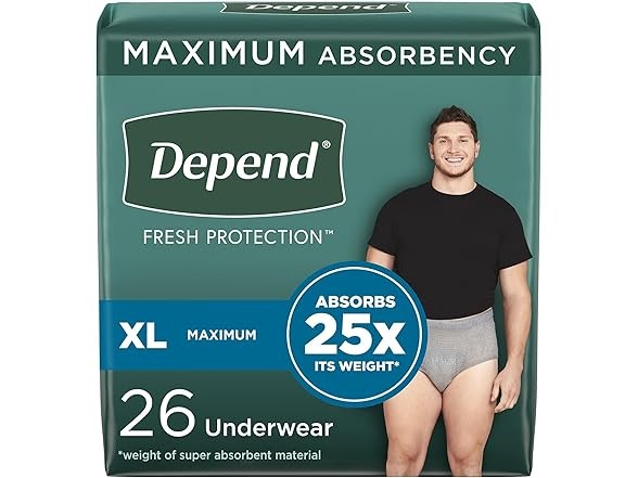 Depend Fresh Protection Disposable Under XL