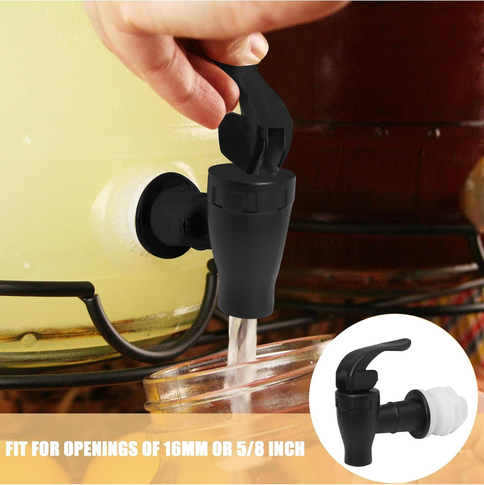 2 Pcs Replacement Spigot for Beverage Dispenser, Black Push Style Beverage Dispe