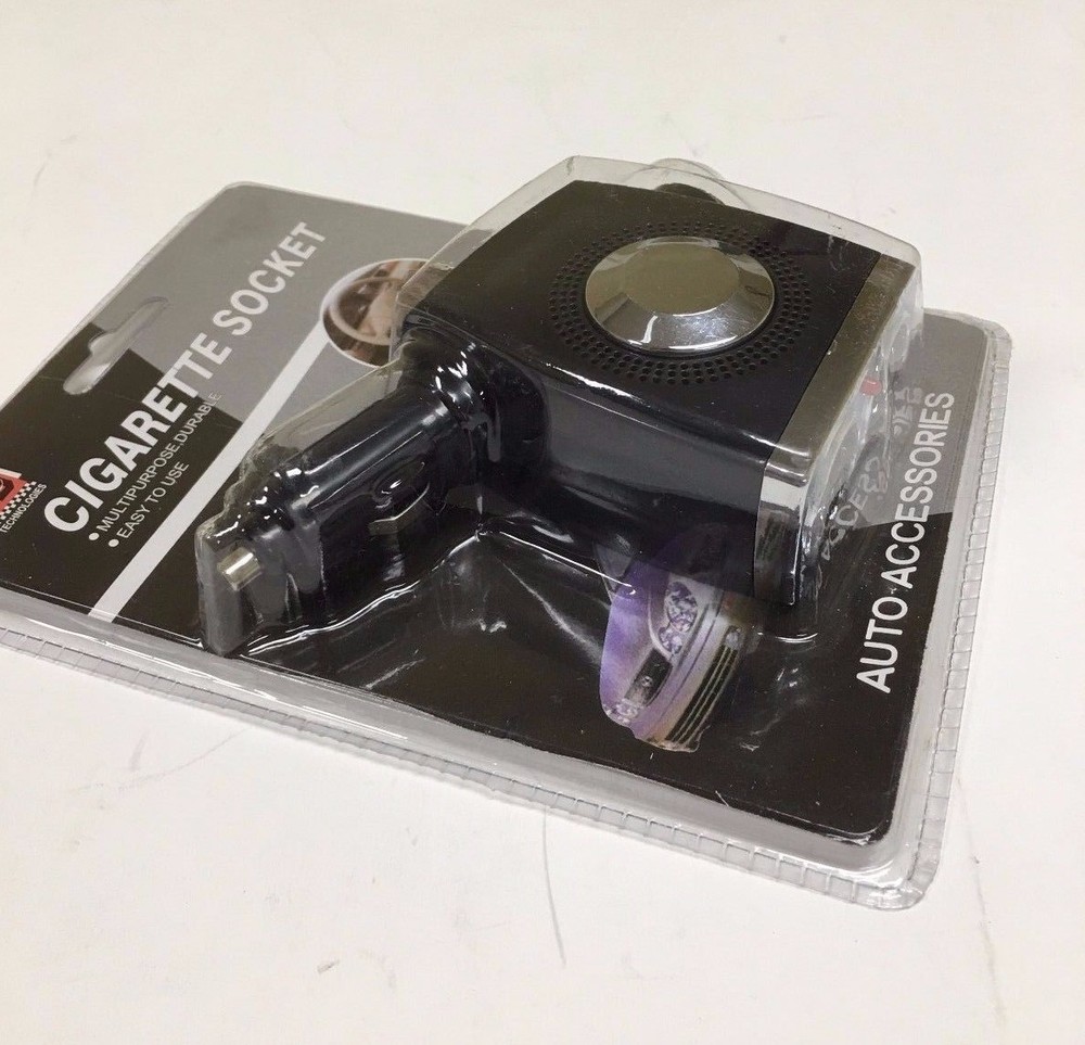 BLACK Y-TYPE 3-WAY LED CAR CIGARETTE LIGHTER SOCKET SPLITTER CHARGE ADAPTER