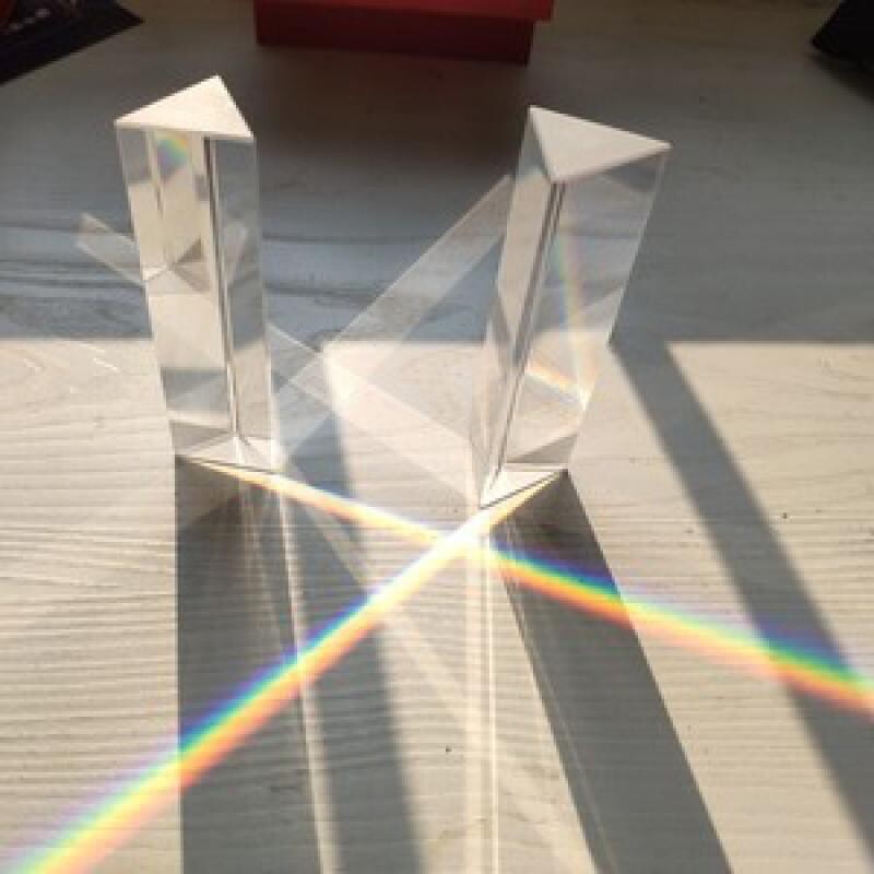 Triangular Prism 25*25*80mm Rainbow Crystal Glass Effects Filter Studio Shooting
