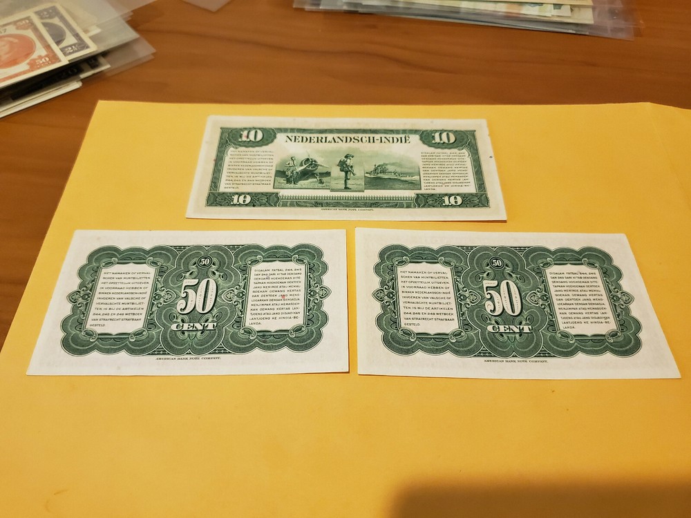 Netherlands indies 3notes set all gem UNC