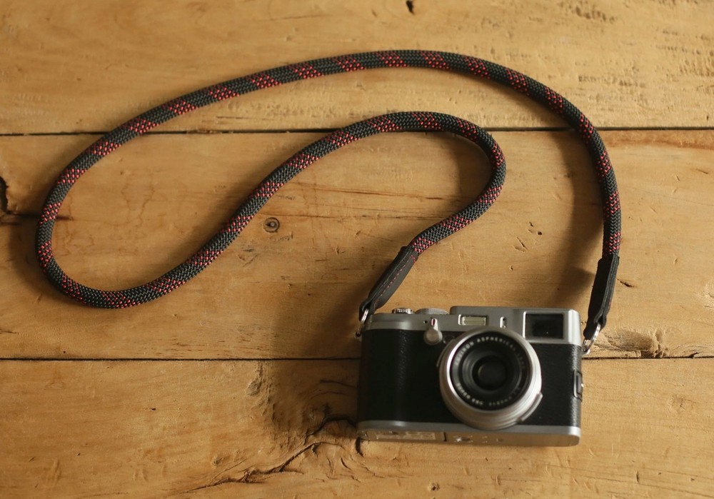 9mm Climbing Rope Camera Strap — Black And Red