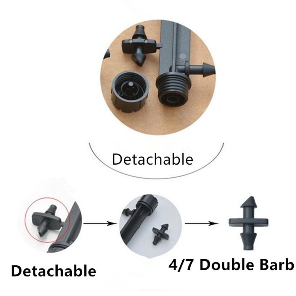 50Pack Adjustable Water Flow Irrigation Dripper Nozzle Stake Emitter Drip j