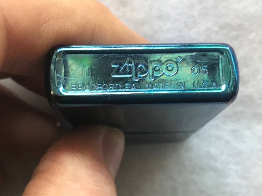 Metallic Blue Vintage ZIPPO CIGARETTE LIGHTER