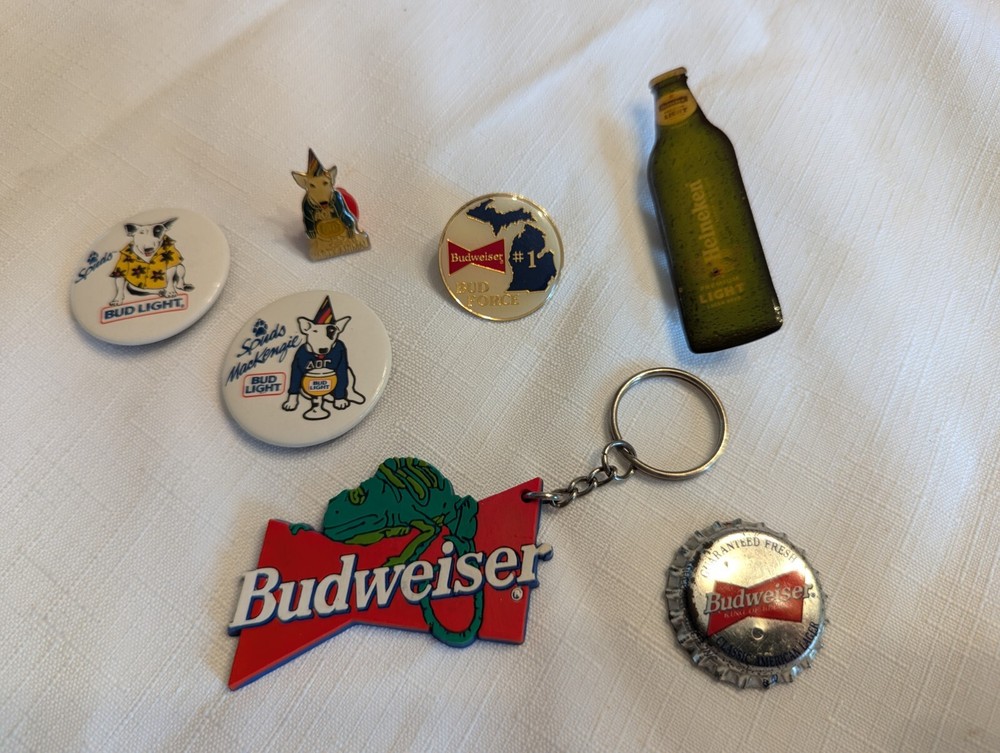 vintage budweiser Pins & Misc Lot 7