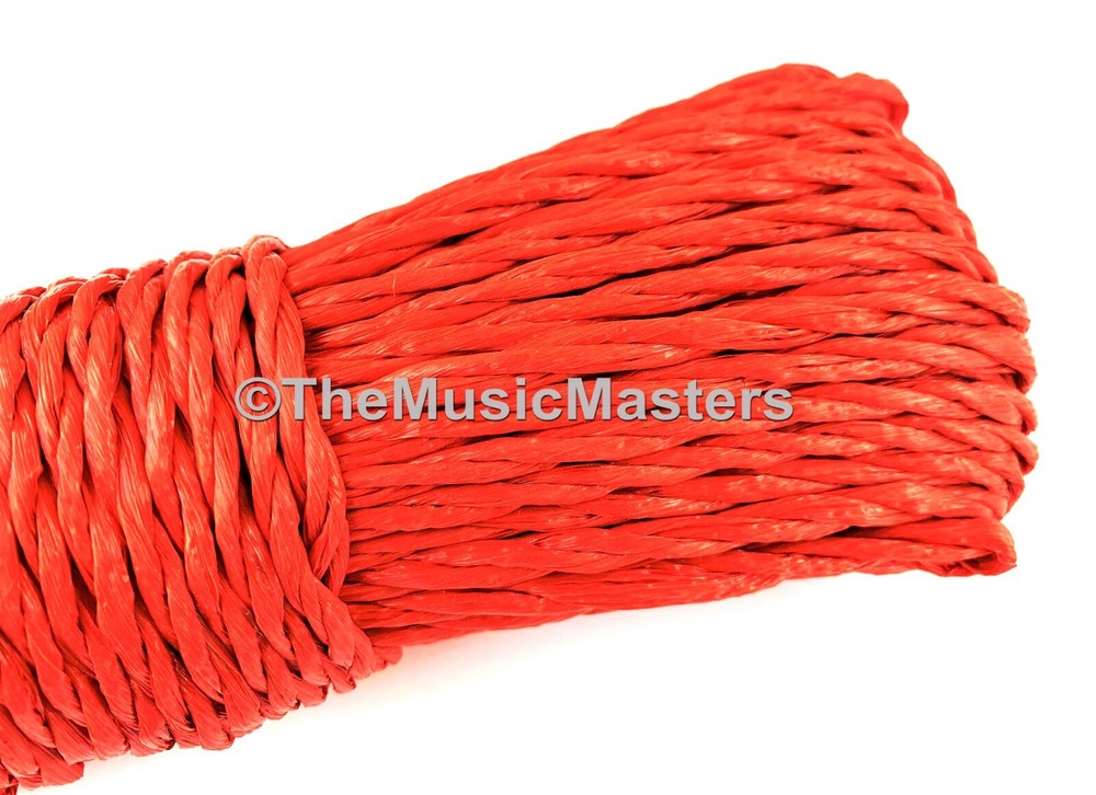 (2) Red 100ft Twisted Poly UTILITY ROPE Line Cargo Tie Down Cord Twine String